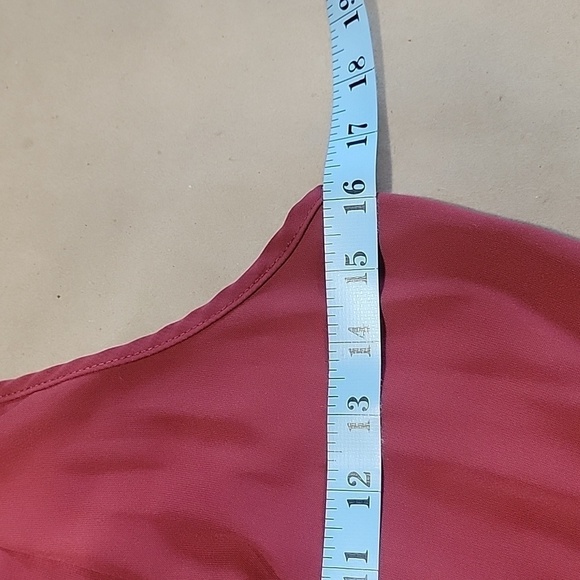 Kaitlyn Size S Burgundy Sleeveless Elastic Waist Deep V-Neck Dress - Picture 8 of 16